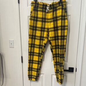 Yellow and Black Plaid Joggers